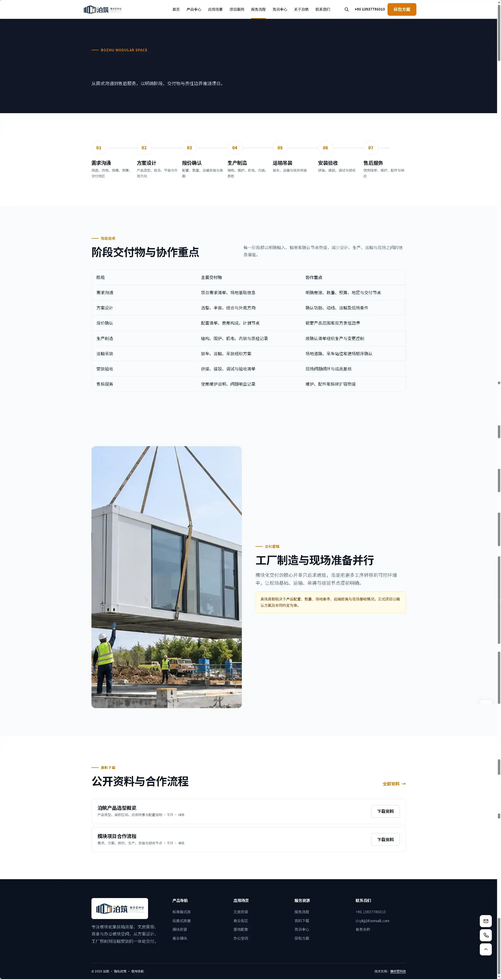 泊筑模块化房屋官网建设:产品展示、项目案例与在线询价一体化-德材翌科技客户案例www.dcykjgw.com