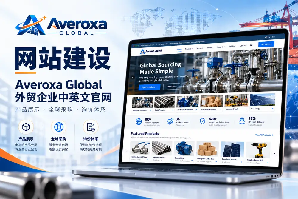 Averoxa Global 外贸企业中英文官网建设：产品展示、全球采购与询价体系一体化