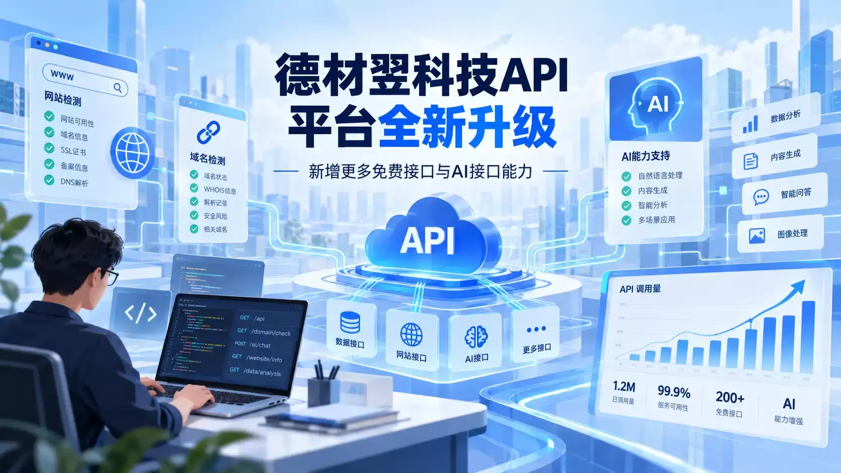 德材翌科技API平台全新升级通知:更多实用接口与AI能力现已开放-德材翌科技资讯www.dcykjgw.com