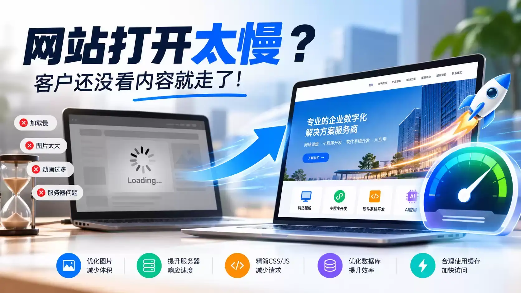 网站打开太慢,客户还没看内容就走了?这10个原因最常见-德材翌科技资讯www.dcykjgw.com